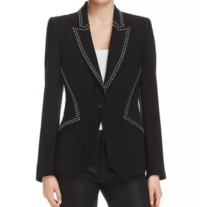Elie Tahari Allegra Studded Blazer Black Jacket career Size 2